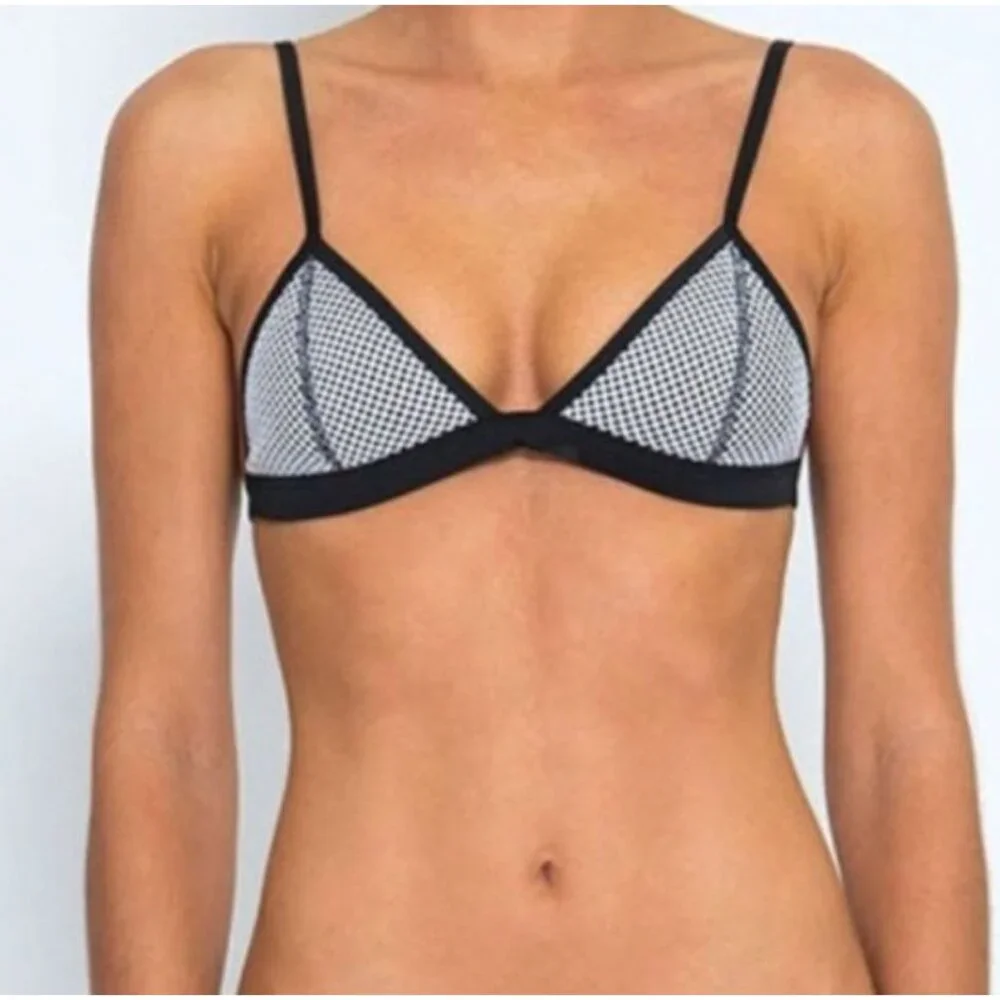 Triangl Swimwear Mesh Bikini Top in Black